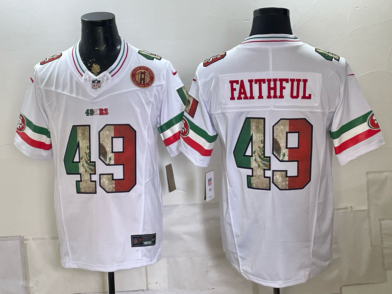 Men 2026 Nike San Francisco 49ers #49 Faithful white NFL Jersey 08260011